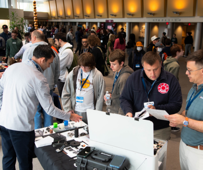 3D printing exhibitors with students