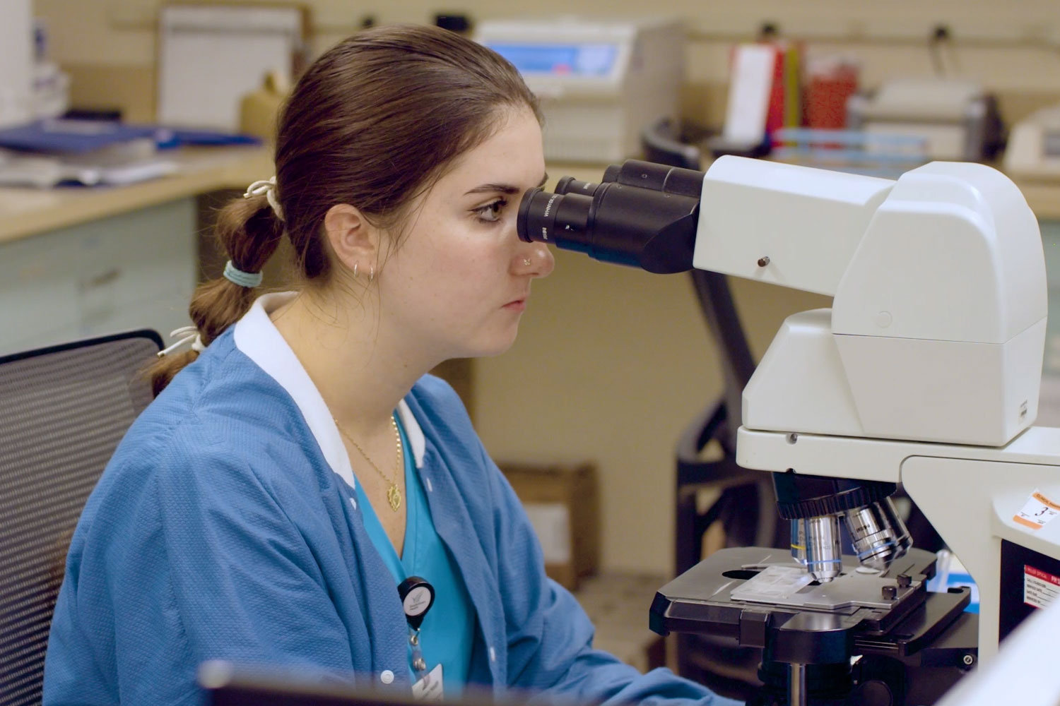 Female medical lab tech