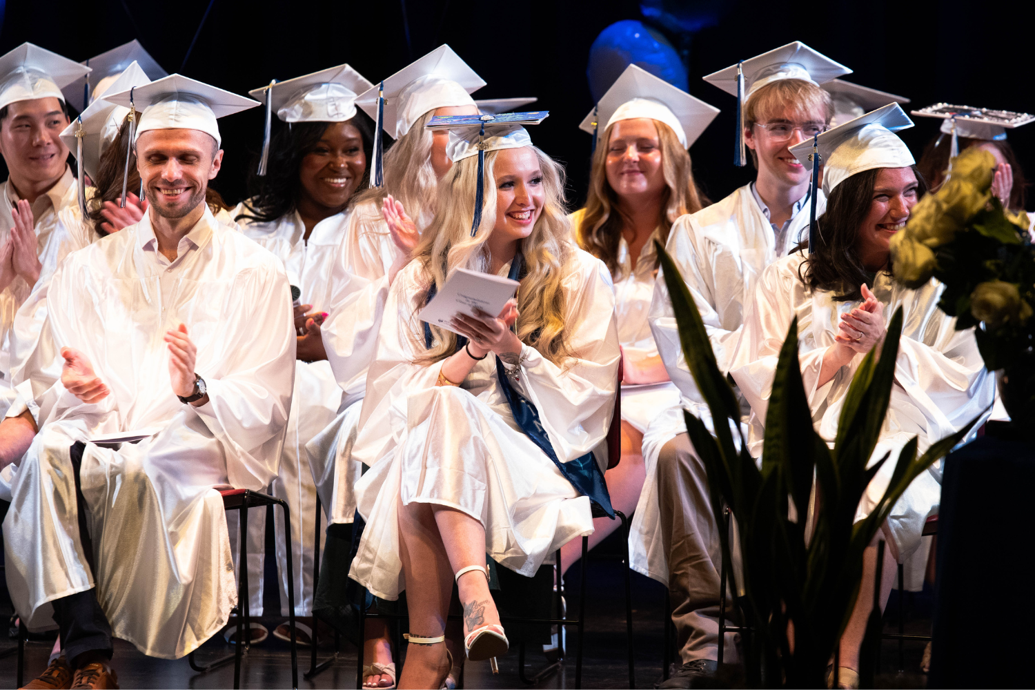 Practical nursing graduations on the stage clapping