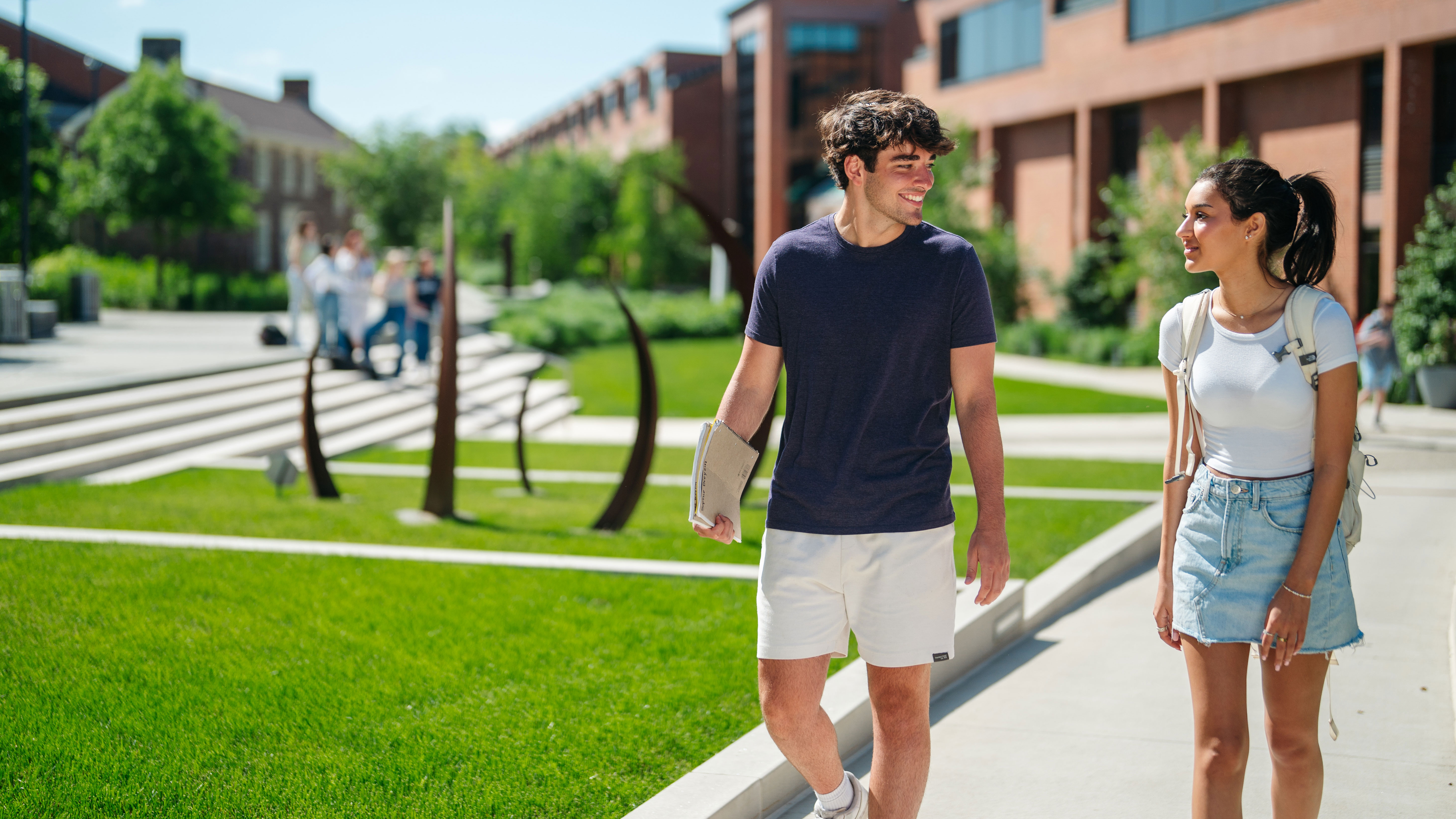 Students walking on campus